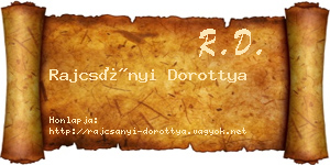 Rajcsányi Dorottya névjegykártya